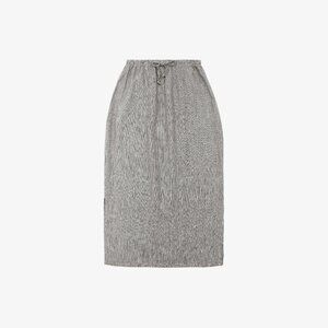 Linen Stripe Drawstring Maxi Skirt